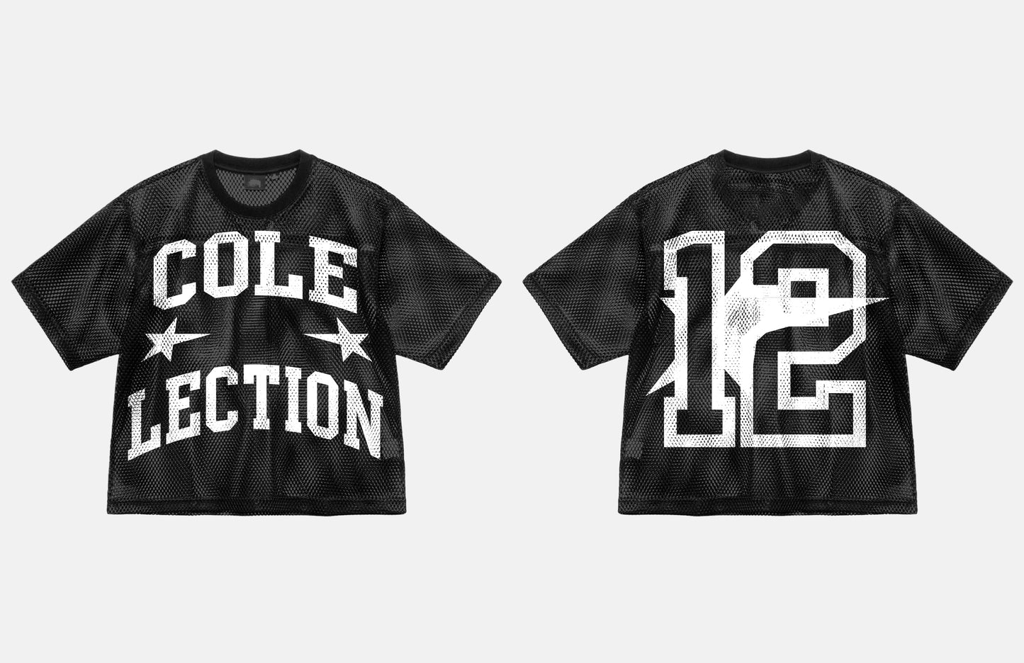 CROPPED MESH COLE FOOTBALL JERSEY