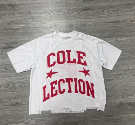 CROPPED MESH COLE FOOTBALL JERSEY